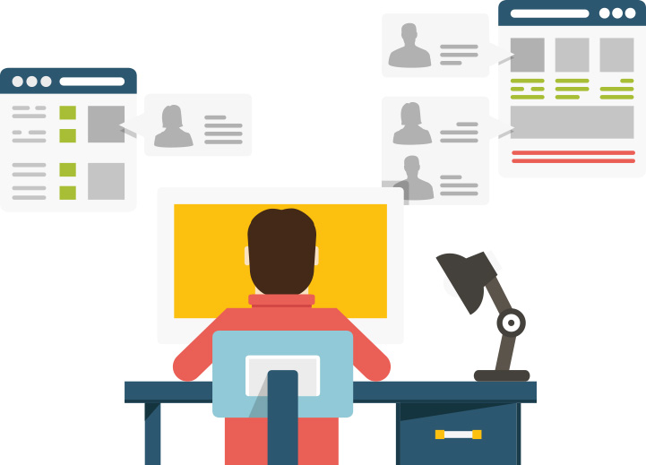 Illustration showing 24/7 live chat agent